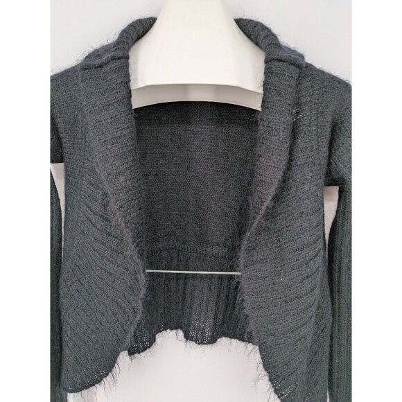 Free People Cardigan Women Size S Mohair Blend Cropped Textured Open Front Boho - Picture 3 of 9